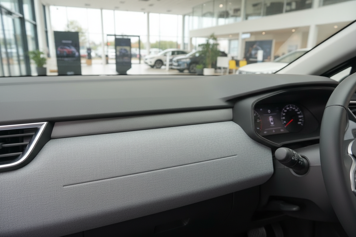 Dacia Fahrzeug Innenraum – Armaturenbrett und Instrumentencluster im Autohaus