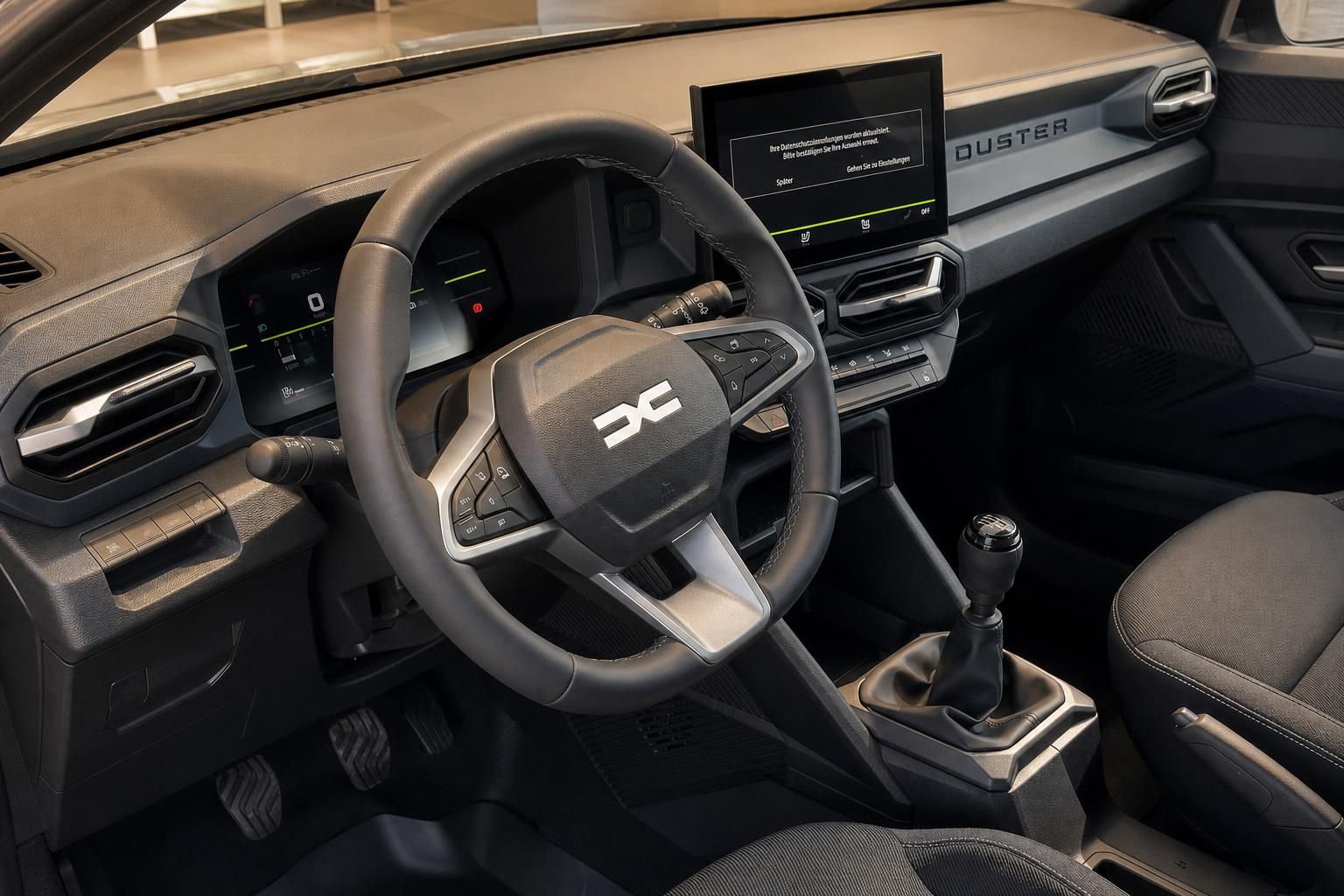 Dacia Duster Cockpit Lenkrad Schaltung und Digitaldisplay