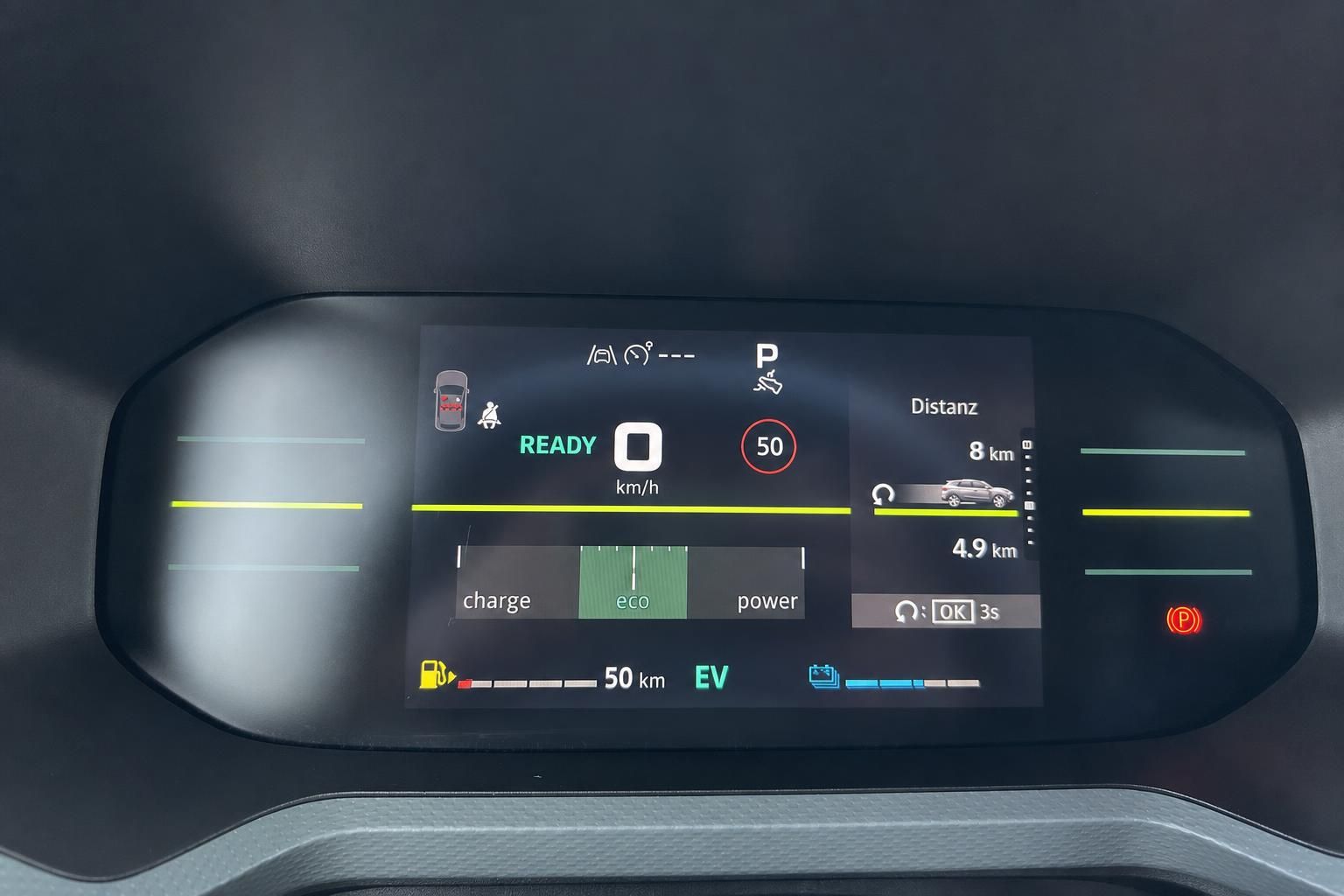Dacia Duster digitales Kombiinstrument - Hybrid-Anzeige mit Reichweiteninformationen und Fahrmodi