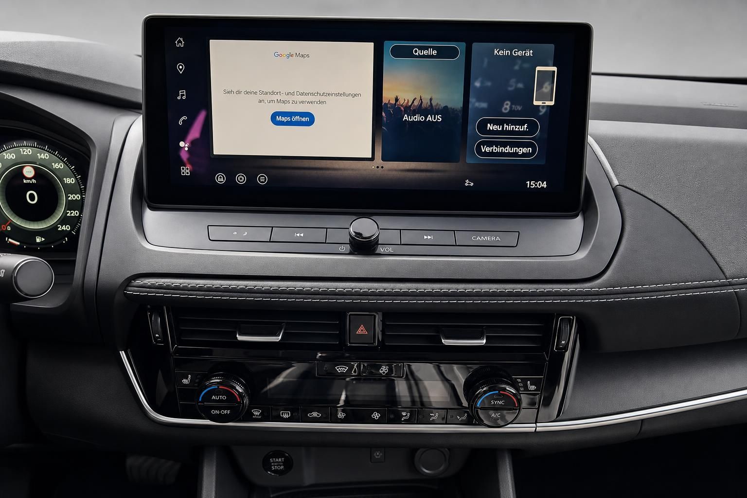 Infotainment-System und Klimabedienung im Nissan Qashqai im Detail