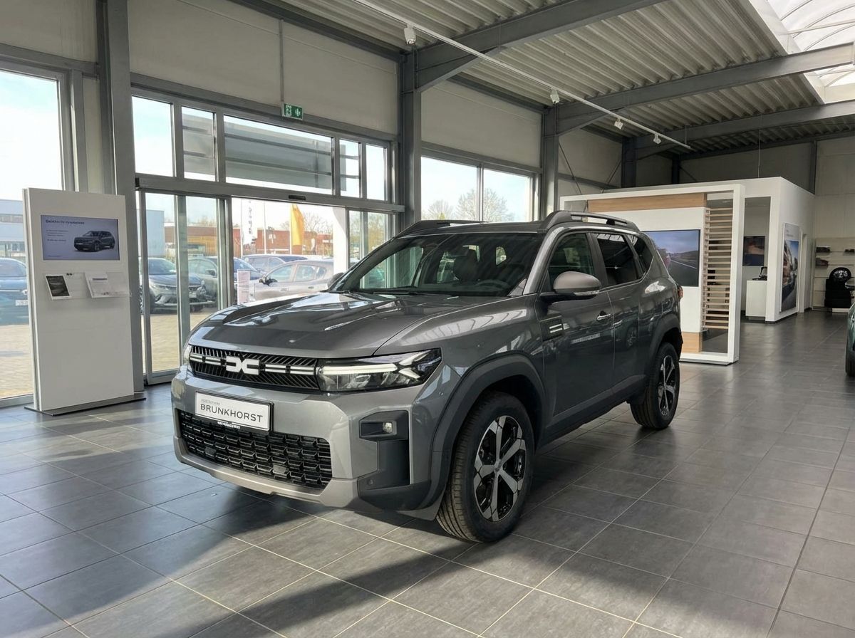 Dacia Duster SUV in Grau im Autohaus Brunkhorst Showroom