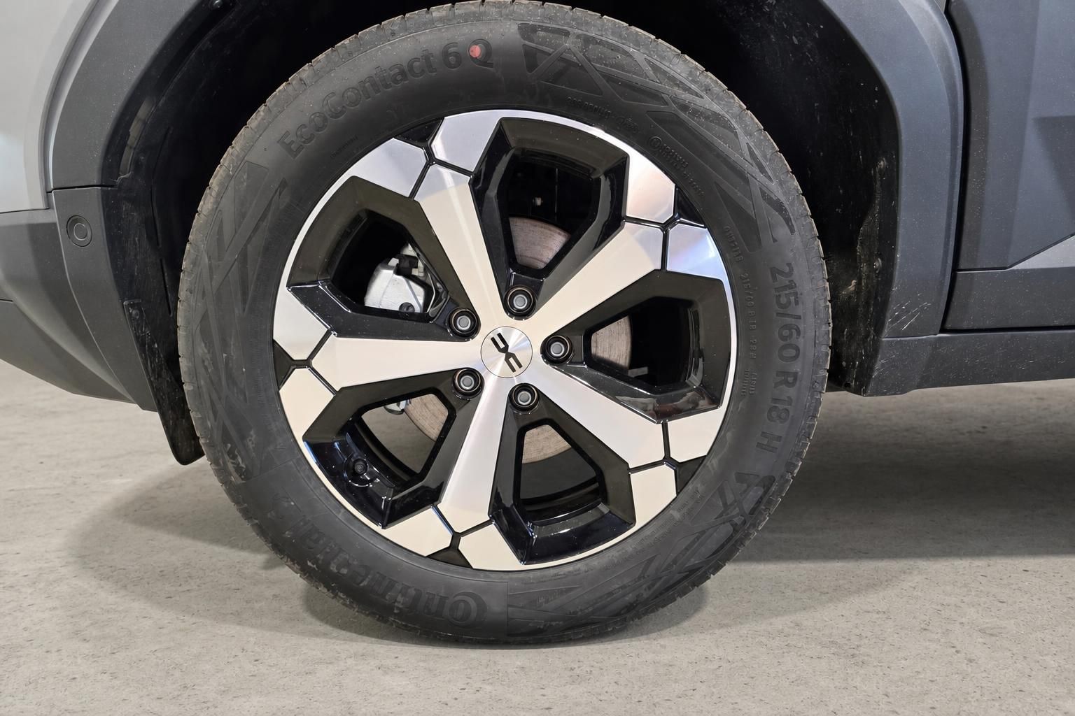 Detailansicht Leichtmetallfelge und Reifen des Fahrzeugs