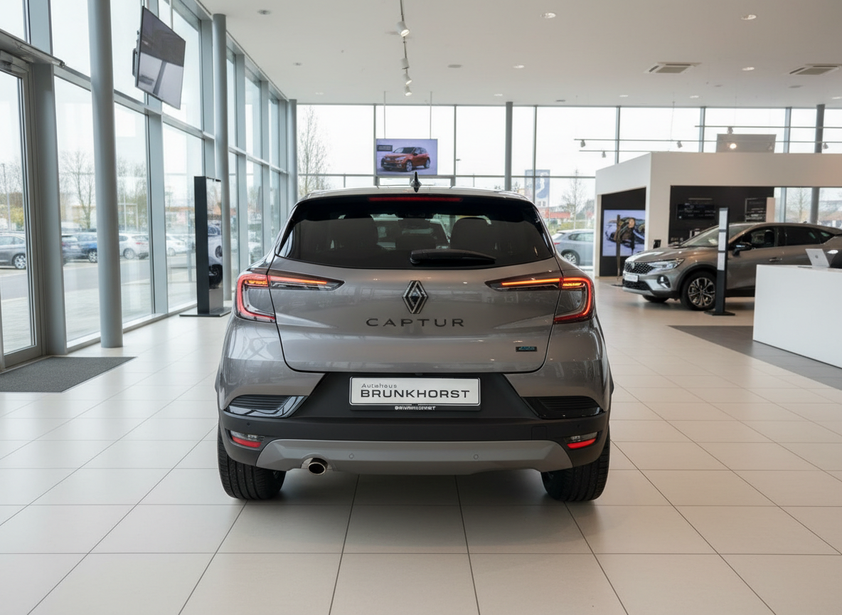 Renault Captur grau Heckansicht im Autohaus Brunkhorst Showroom