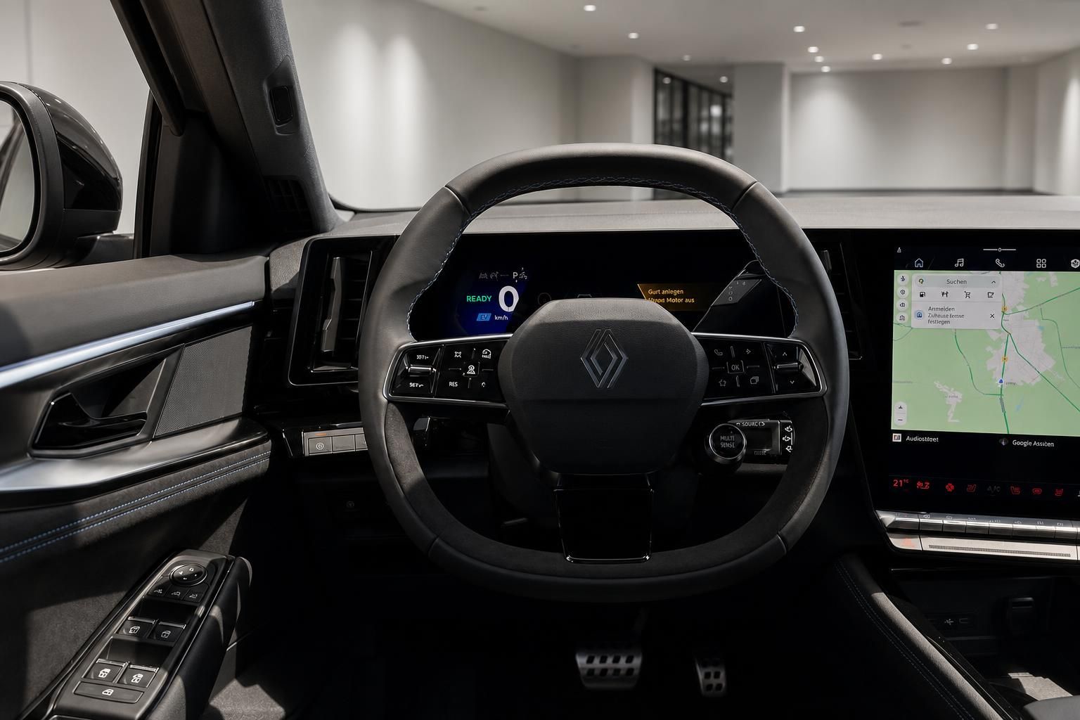 Renault Lenkrad und Cockpit mit Touchscreen-Navigation im Innenraum