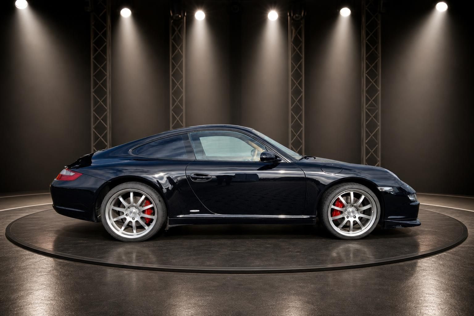 Porsche 911 GT3 schwarz Seitenansicht links Profil Sportwagen