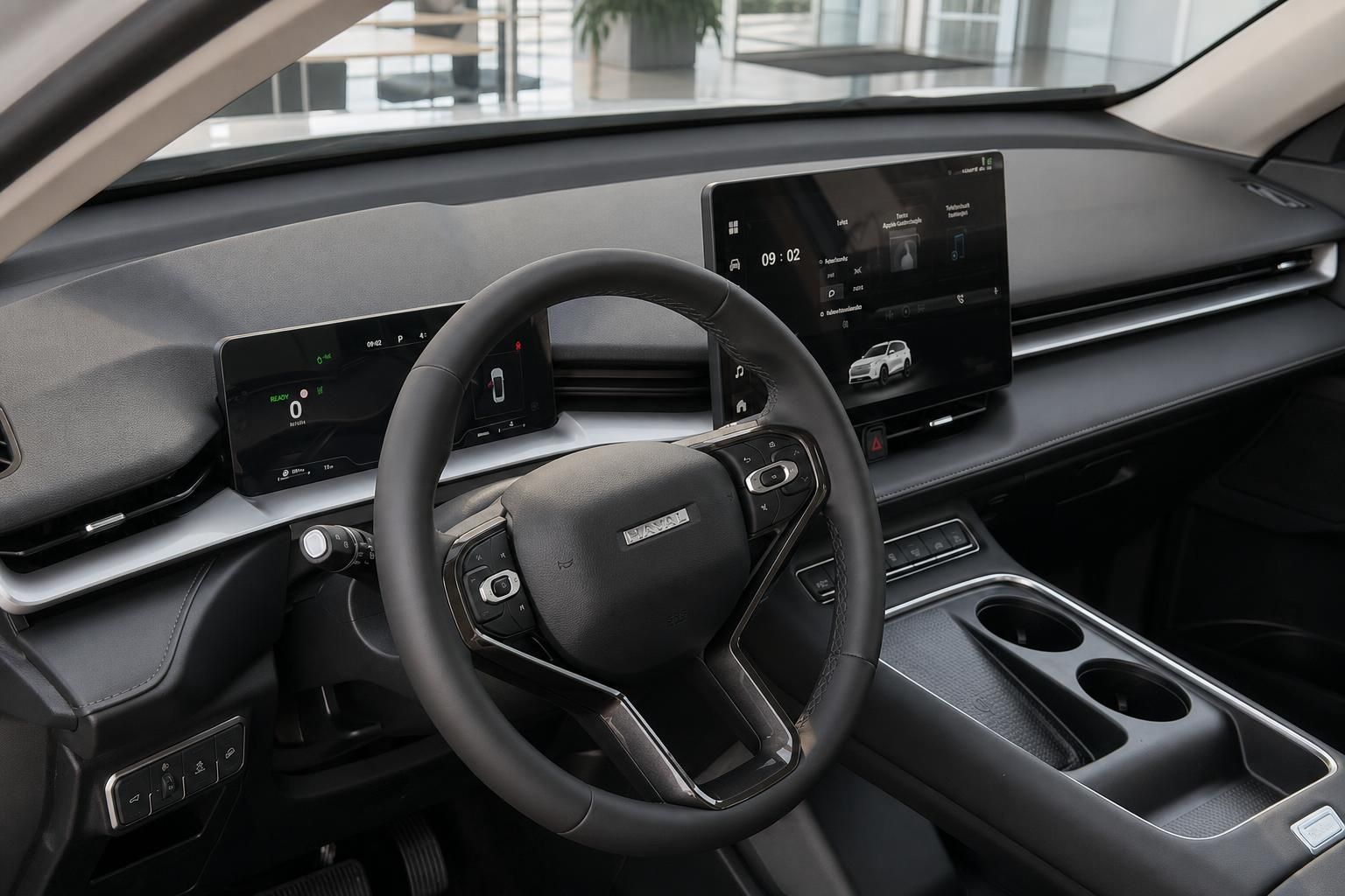 Haval SUV Innenraum Cockpit mit digitalem Kombiinstrument und großem Infotainment-Display