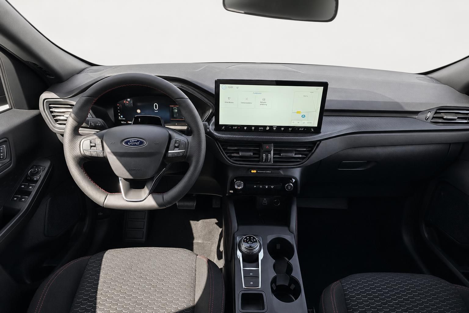 Ford Cockpit mit Lenkrad, Digitaltacho und Touchscreen Display
