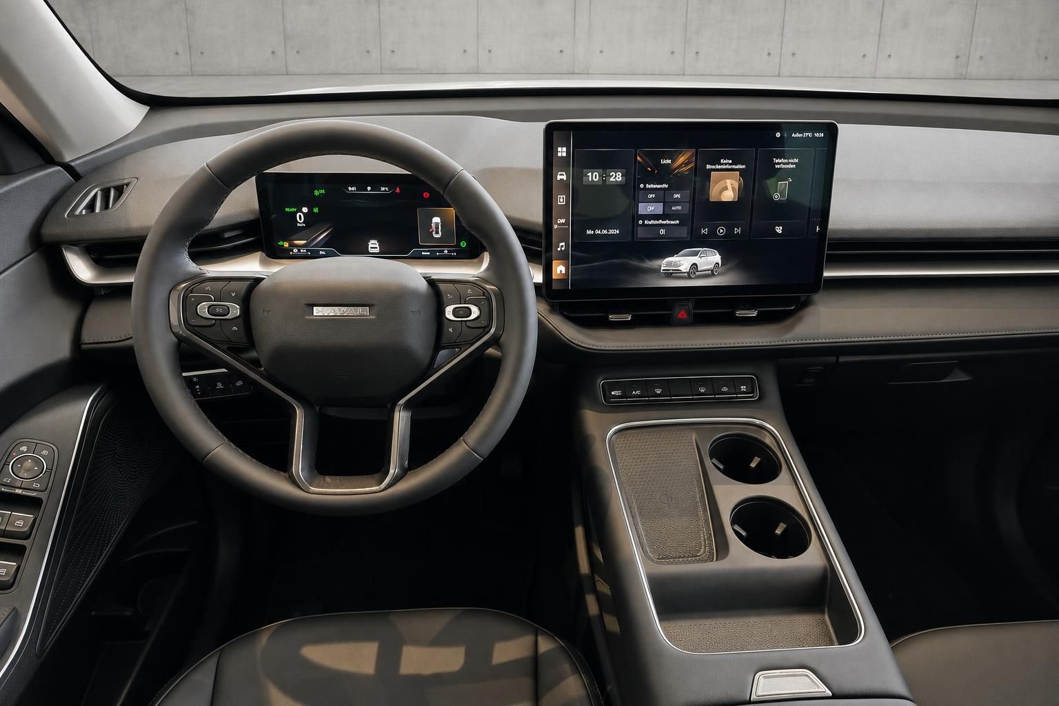 Innenraum GWM Haval H6 mit Cockpit und Touchscreen Display
