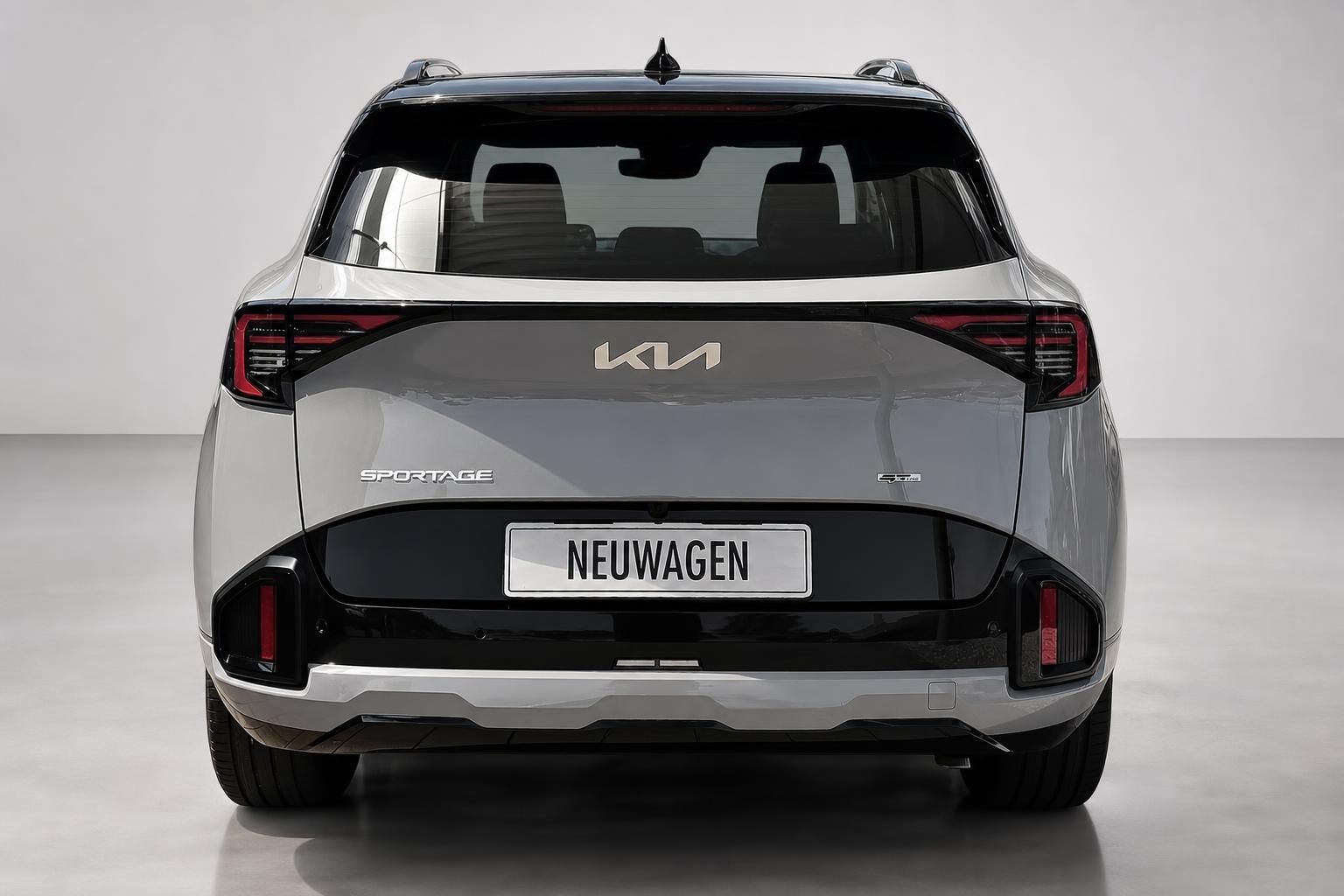 Kia Sportage Heckansicht mit Kia-Logo und LED-Rückleuchten