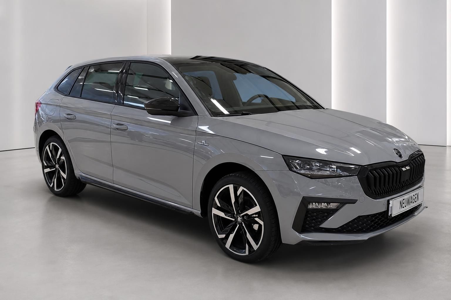 Škoda Scala in Silber, Frontansicht schräg von vorn
