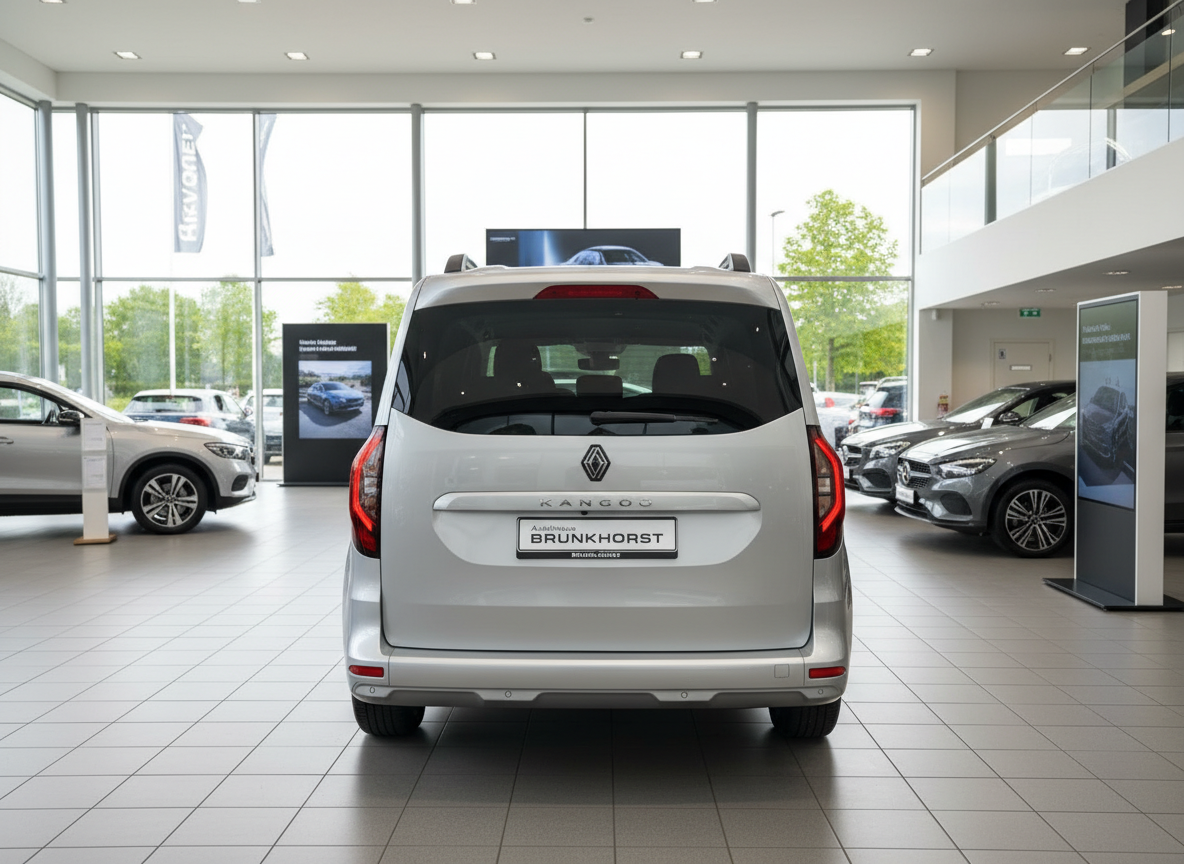 Renault Kangoo Silber Heckansicht im Autohaus Brunkhorst Showroom