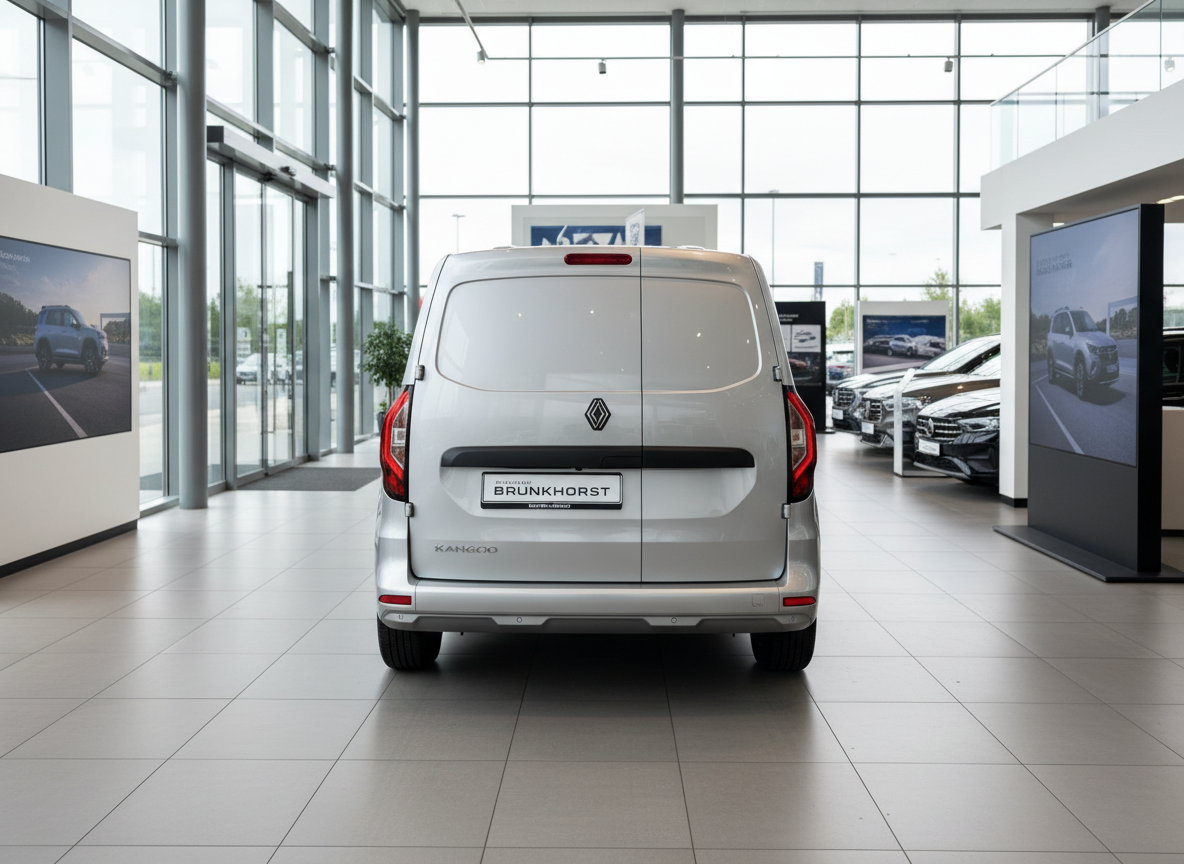 Renault Kangoo Kastenwagen silber Heckansicht im Autohaus Brunkhorst
