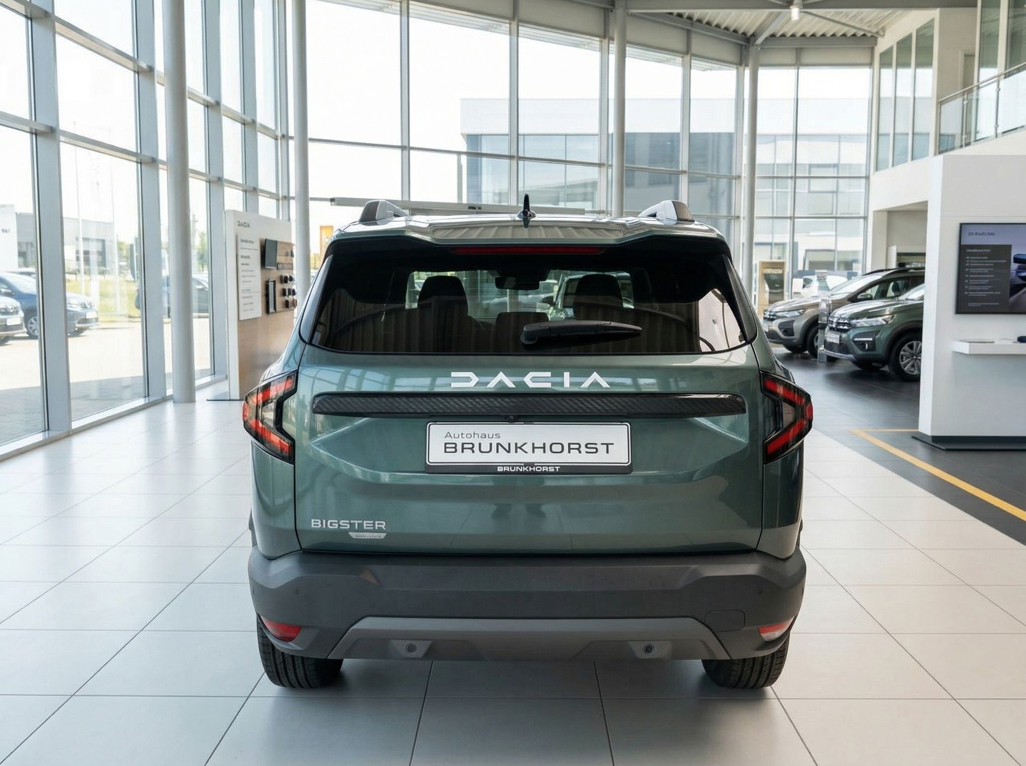Dacia Bigster SUV Heckansicht in grün - Autohaus Brunkhorst Kennzeichen sichtbar