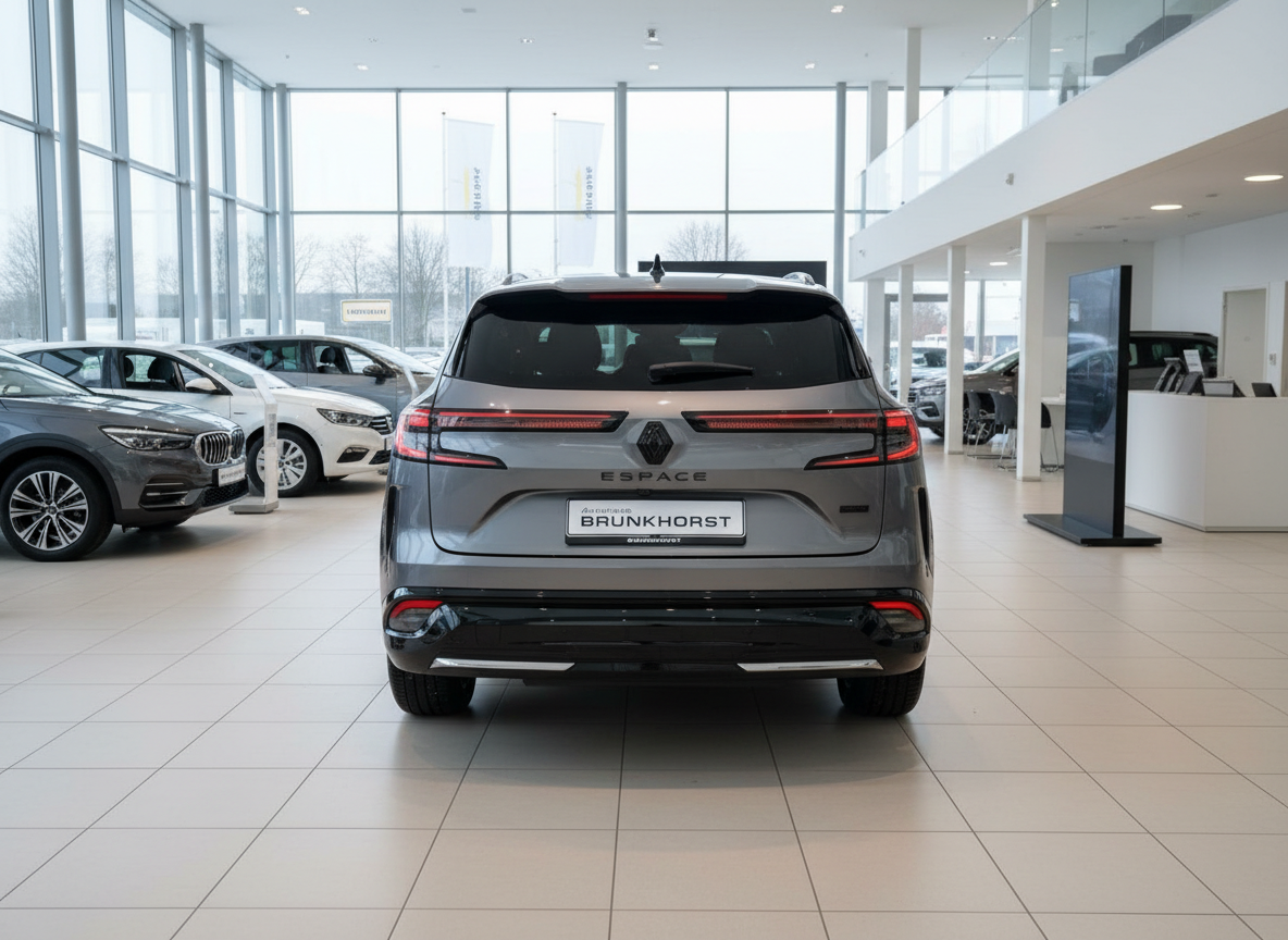Renault Espace grau Heckansicht im Autohaus Brunkhorst Showroom