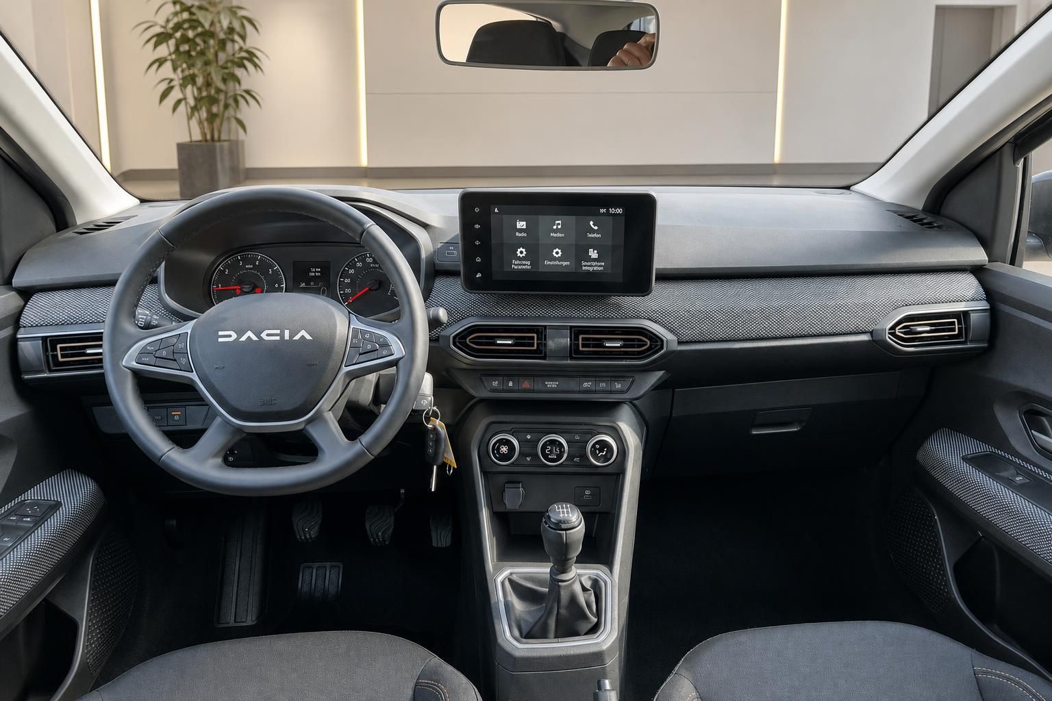 Dacia Sandero Cockpit mit Lenkrad und Multimedia-Display
