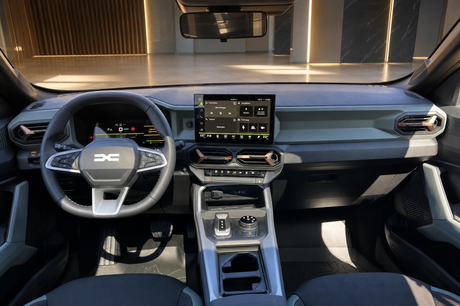 Dacia Innenraum mit digitalem Cockpit und modernem Infotainment-System