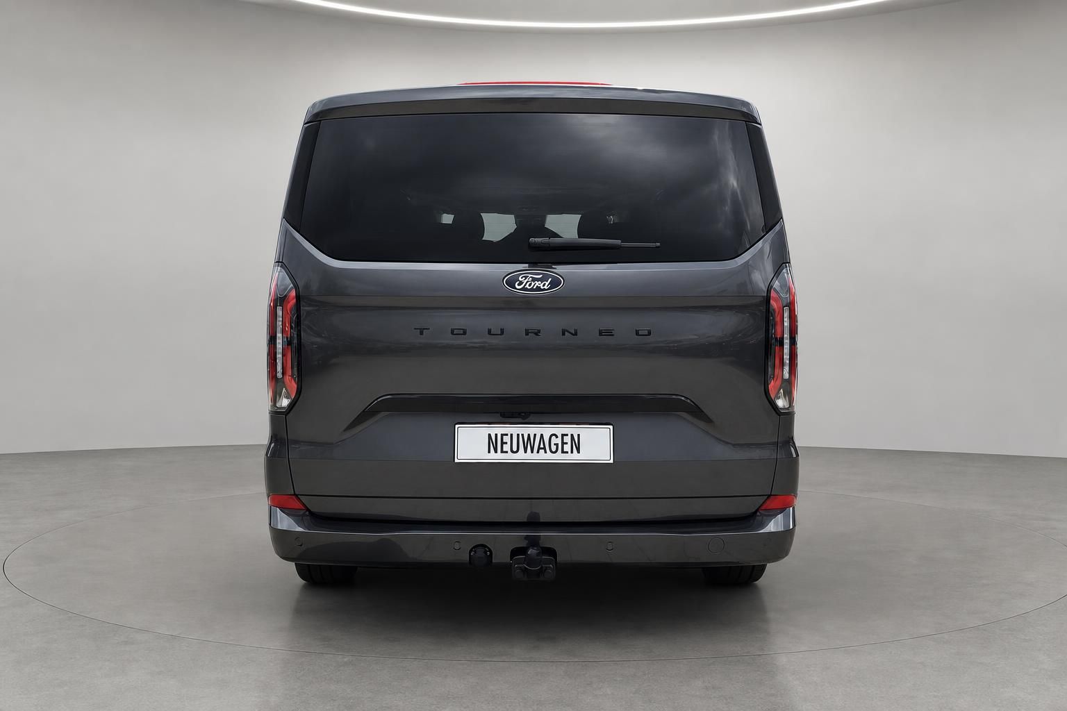 Ford Tourneo Custom Heckansicht in Grau als Neuwagen