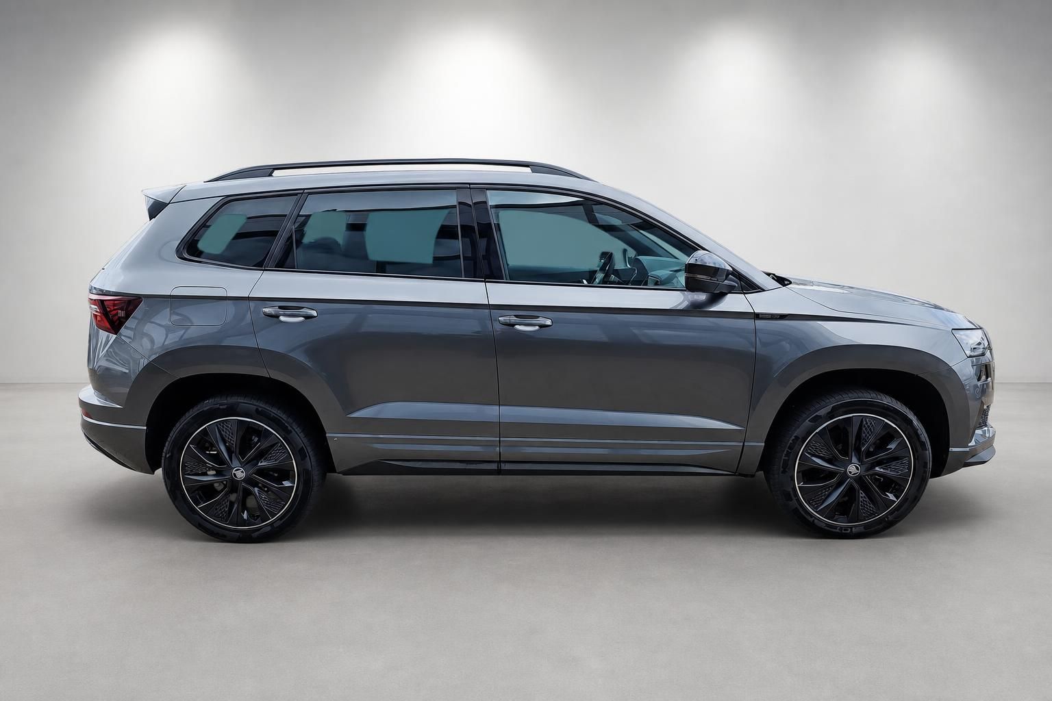 Skoda Karoq grau Seitenansicht Neuwagen Profil