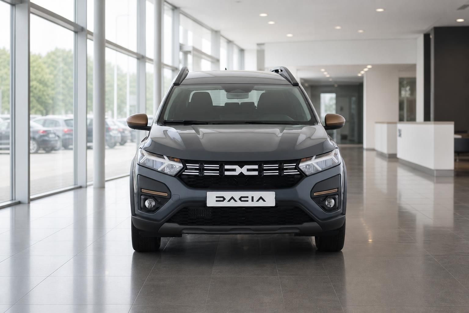 Dacia Jogger Frontansicht grau mit markantem Kühlergrill