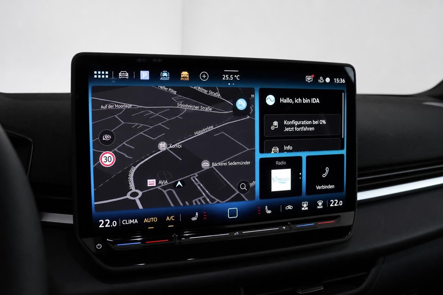 VW T-Roc Infotainment-Display mit Navigation und IDA