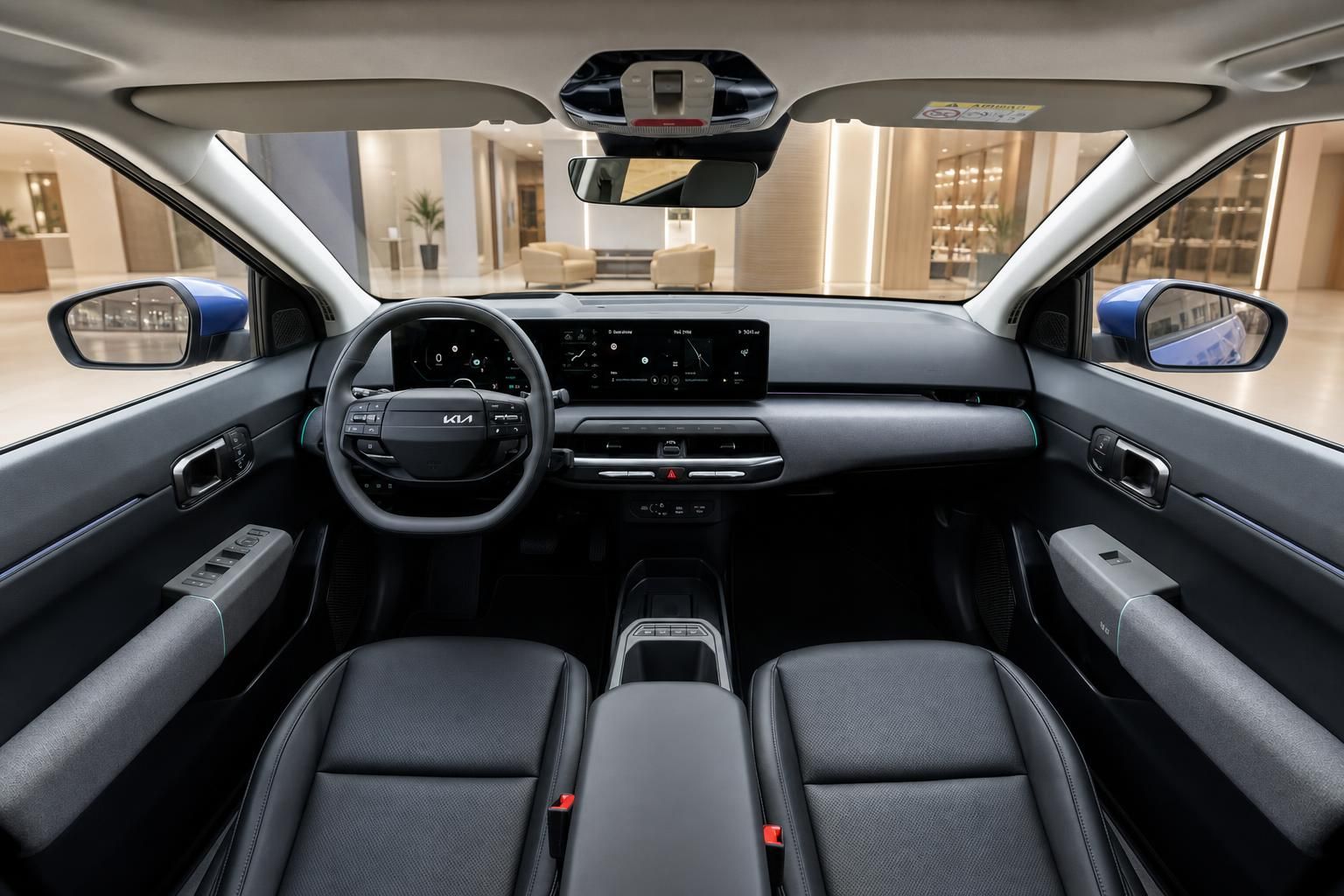 Kia EV4 Innenraum mit Cockpit und Lenkrad im Detail