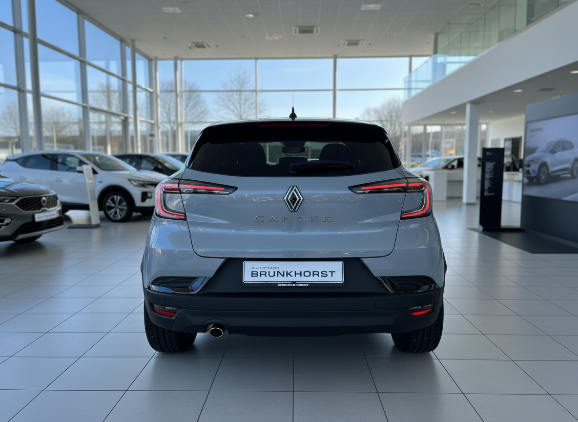 Renault Captur Heckansicht in Grau im Autohaus Brunkhorst Showroom
