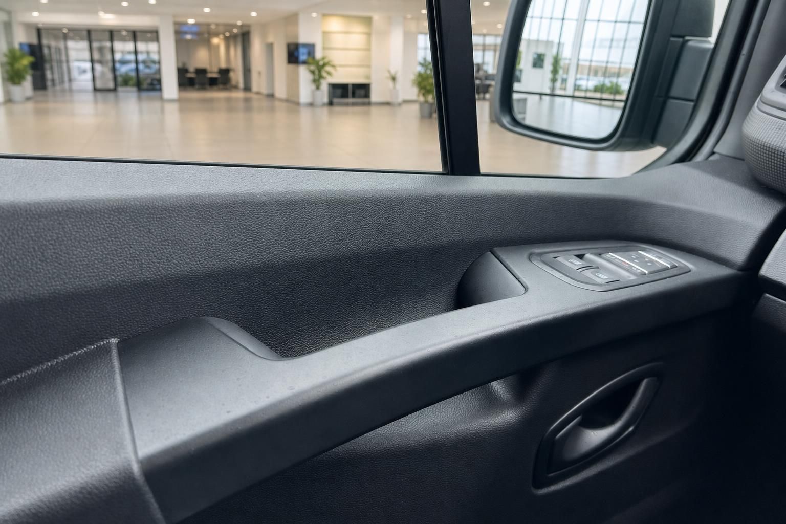 Fahrzeug Innenraum Türverkleidung mit Fensterheberschaltern und modernem Design