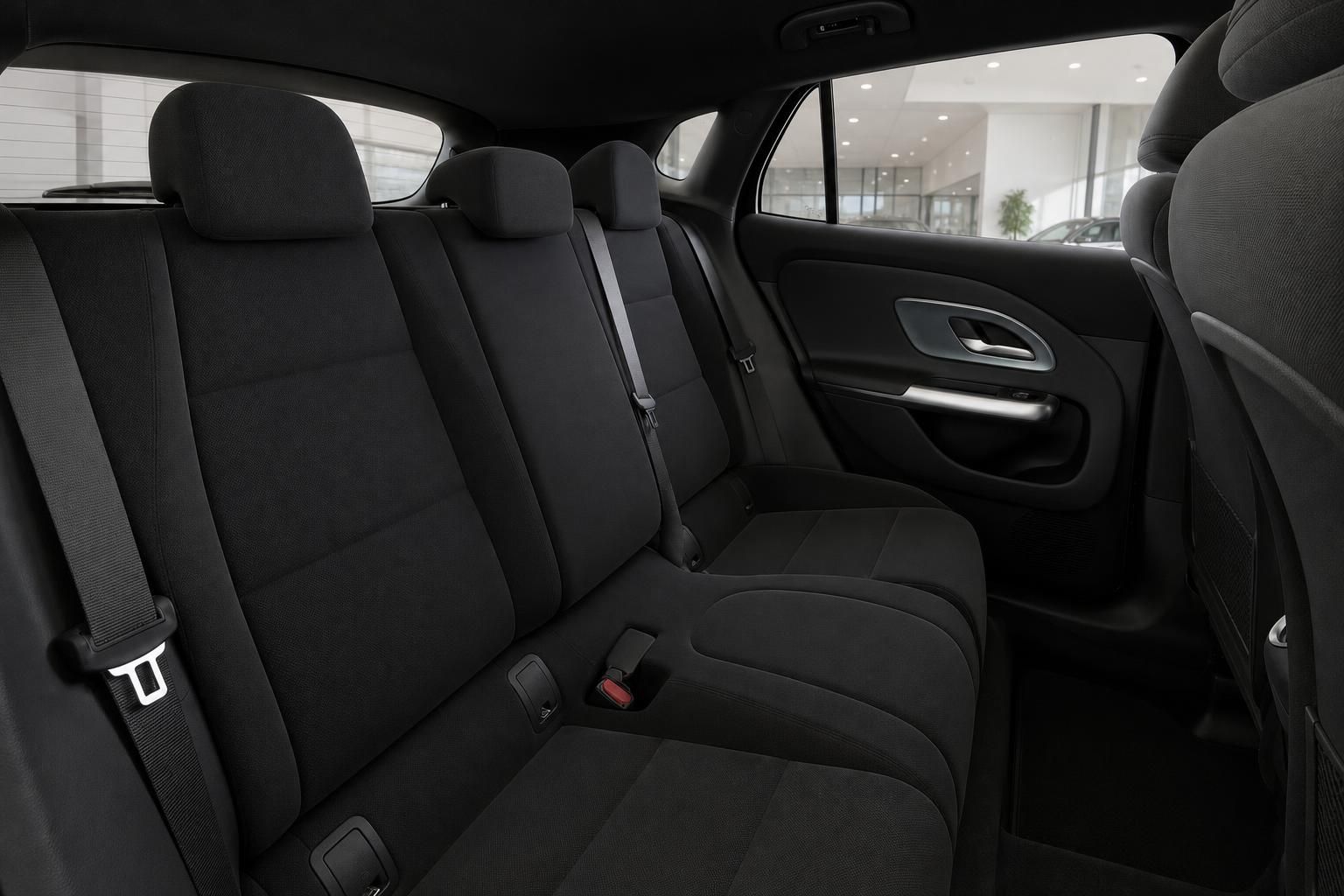 Mercedes-Benz Rücksitze schwarz Stoff im Fahrzeuginnenraum