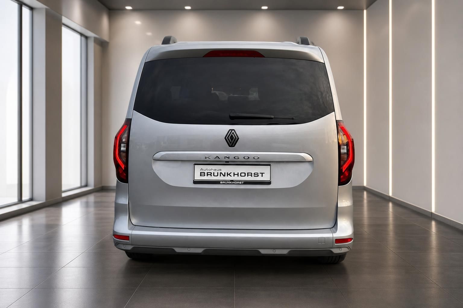 Renault Kangoo silber Heckansicht mit LED-Rücklichtern - Autohaus Brunkhorst