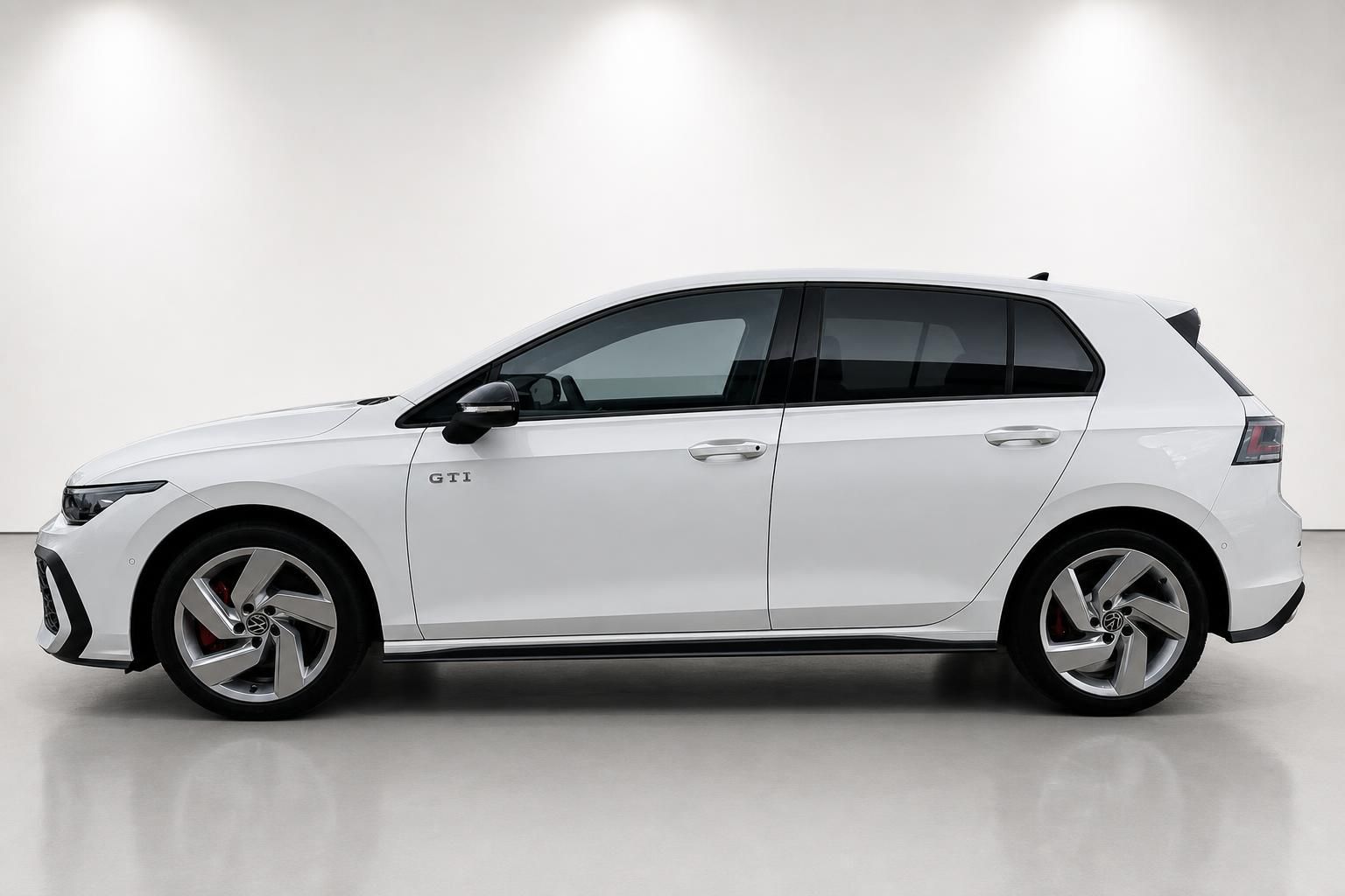 VW Golf GTI weiß Seitenansicht Profil komplett
