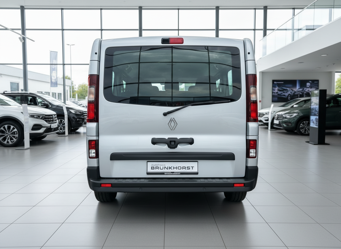 Renault Trafic Kastenwagen weiß Heckansicht im Autohaus Brunkhorst