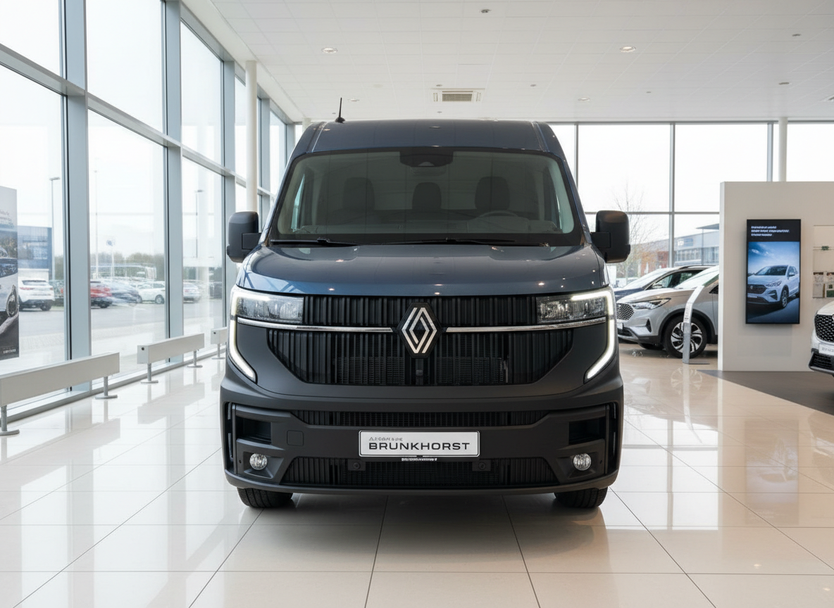 Renault Master Kastenwagen Frontansicht in Dunkelgrau im Autohaus Brunkhorst