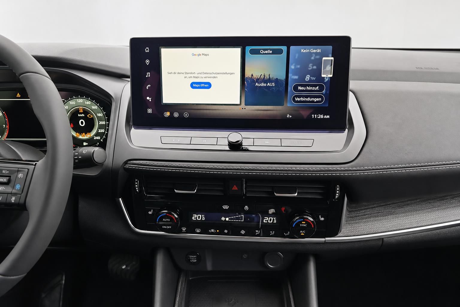 Nissan Cockpit Touchscreen Infotainment mit Klimabedienung im Detail
