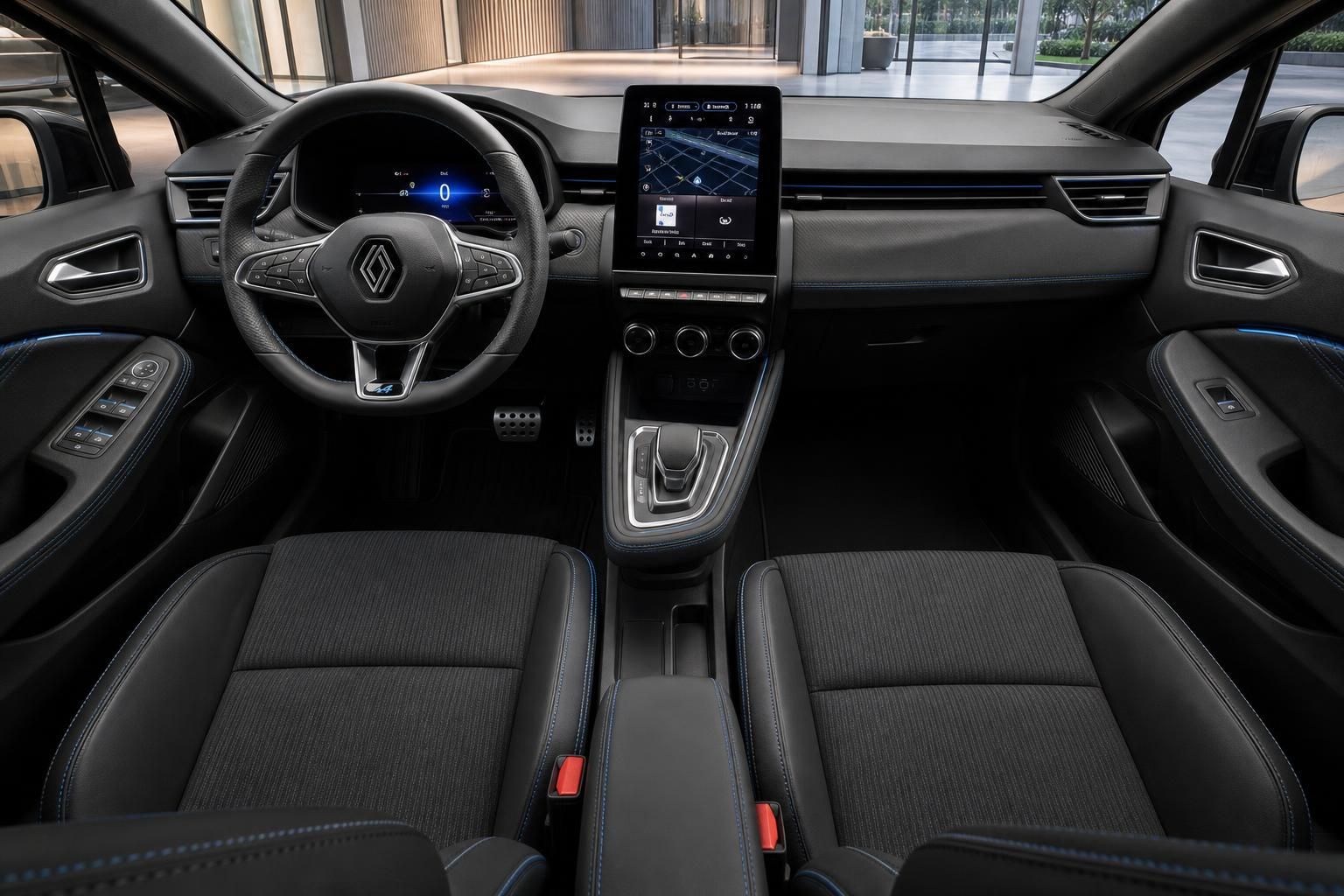 Renault komplettes Cockpit mit Lenkrad, Display und Mittelkonsole