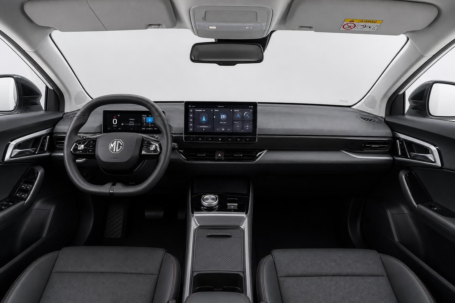 MG4 EV Cockpit mit Lenkrad, Touchscreen und Armaturenbrett