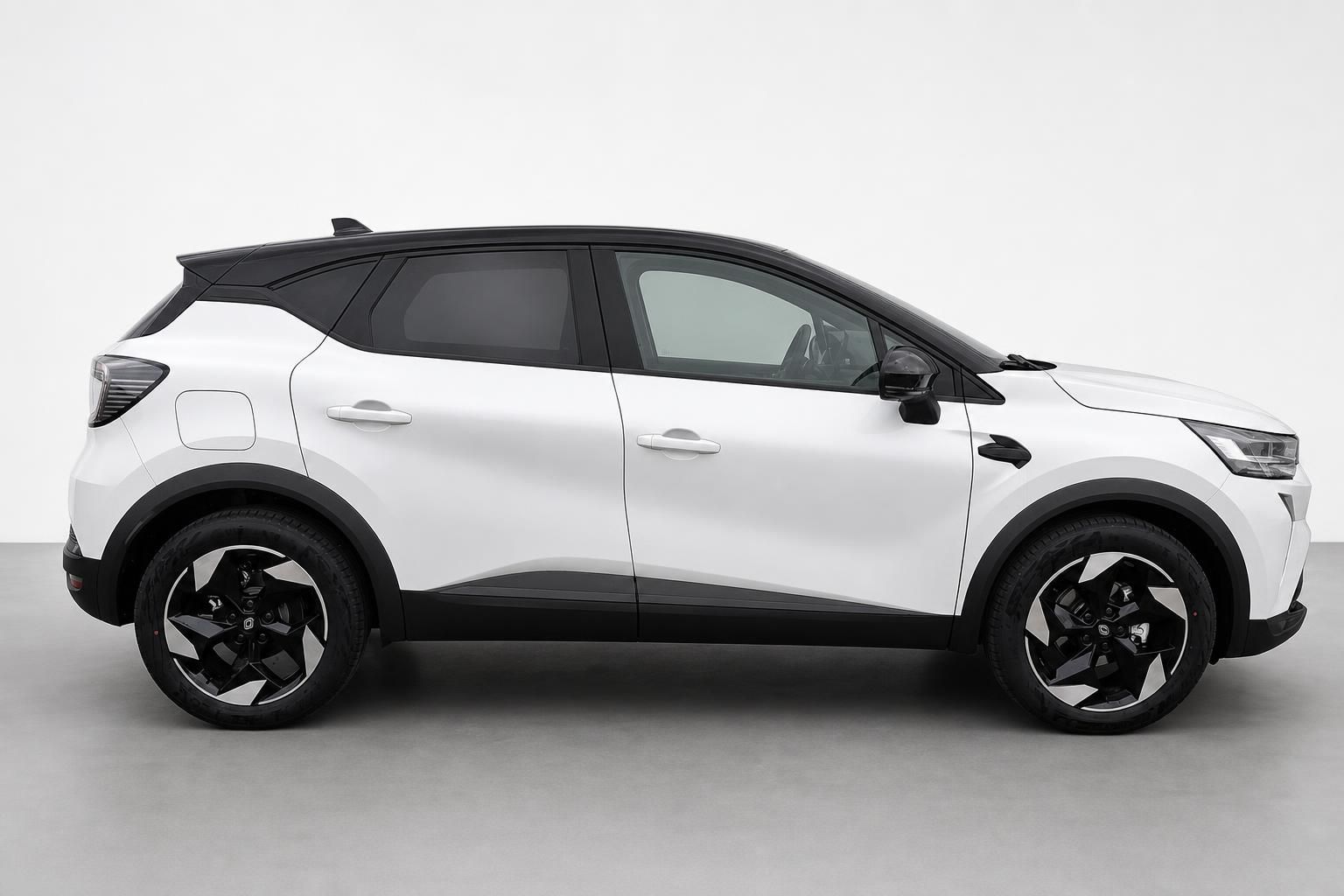 Renault Captur weiß, Seitenansicht komplett im Profil