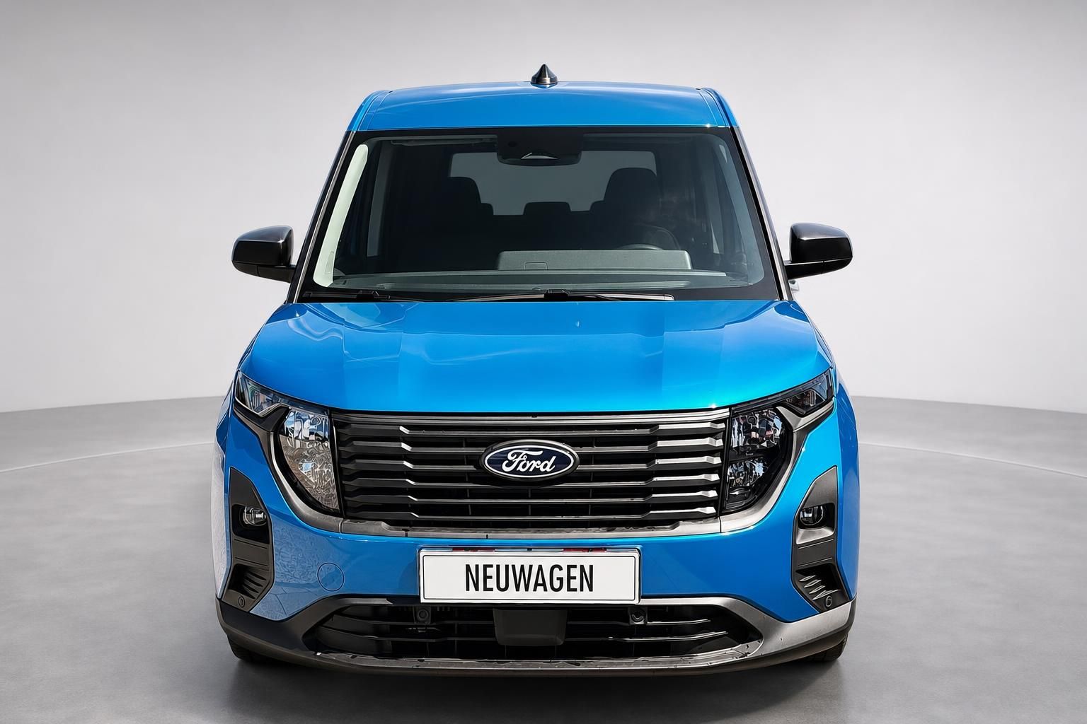 Ford Tourneo Connect blau, Frontalansicht mit Kühlergrill
