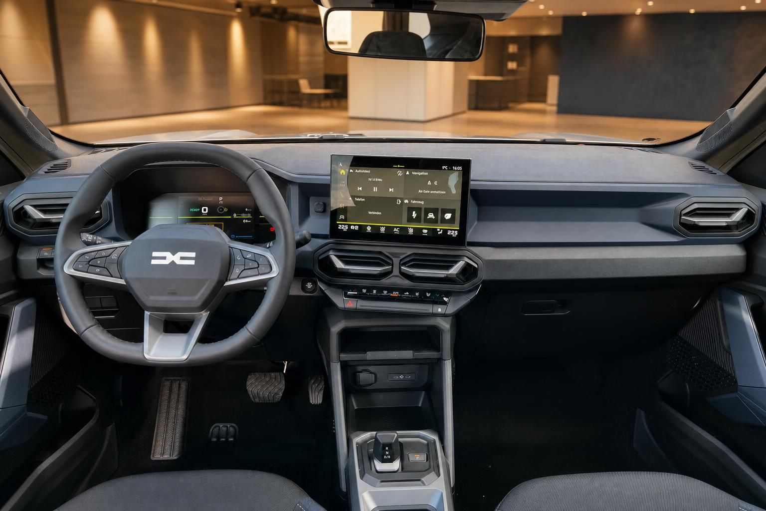 Dacia Armaturenbrett mit digitalem Cockpit - modernes Infotainmentsystem und ergonomisches Design
