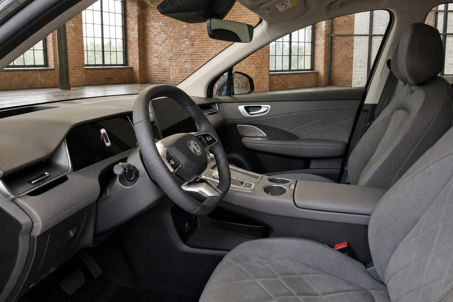 MG Innenraum mit Lederausstattung, Cockpit und Fahrersitz Detailansicht