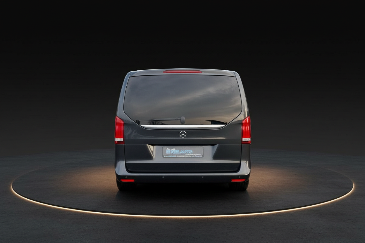 Mercedes-Benz V-Klasse Minivan grau Heckansicht Studioaufnahme