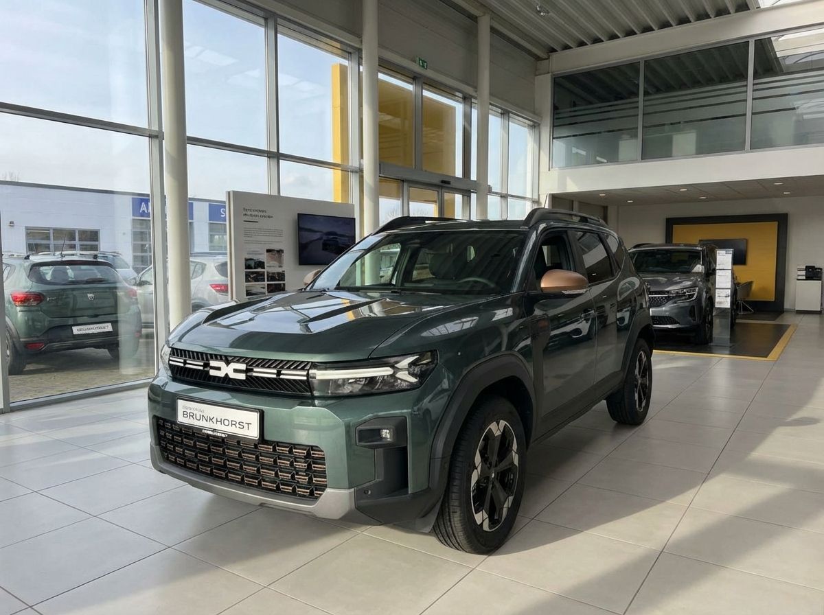 Dacia Bigster SUV in Dunkelgrün im Autohaus Brunkhorst Showroom