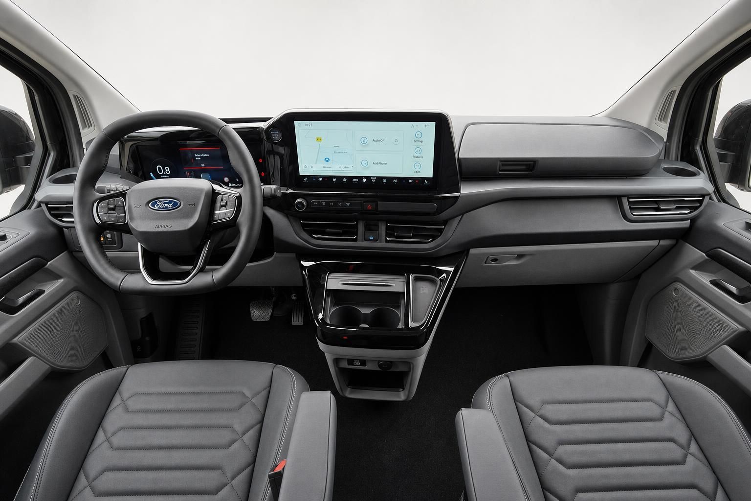 Ford Van Cockpit mit Lenkrad und Touchscreen-Infotainment