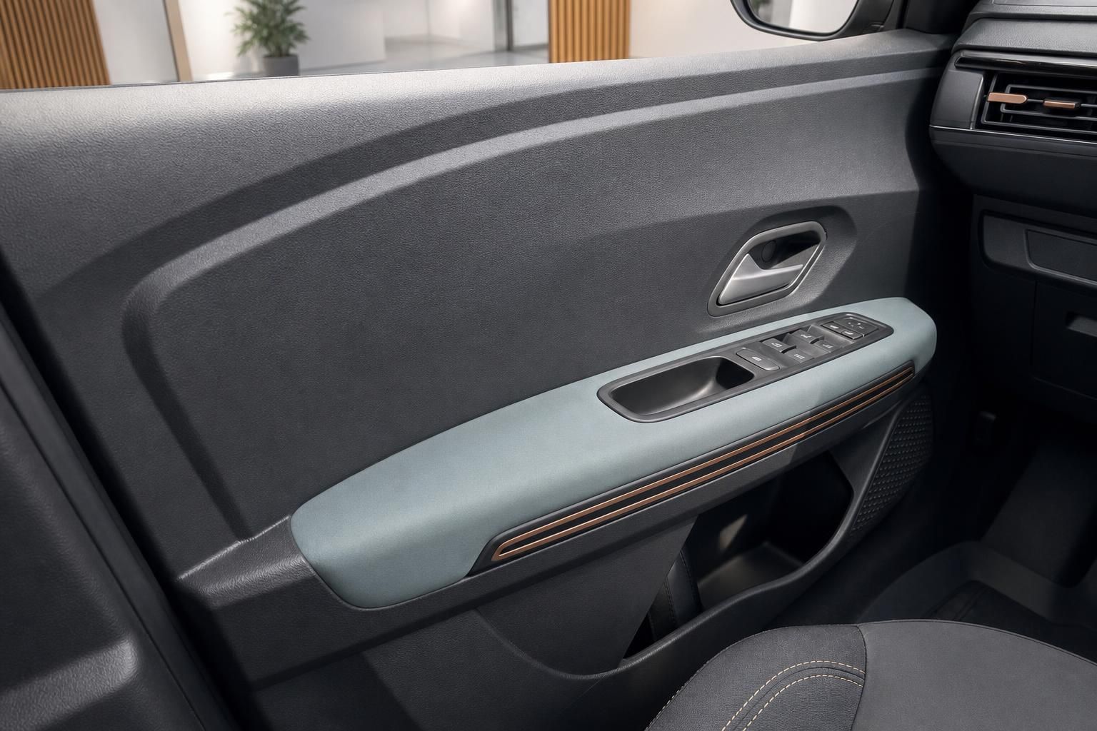 Fahrertuere innen mit Fensterheber-Bedienung und Armauflage - Auto-Innenausstattung Details