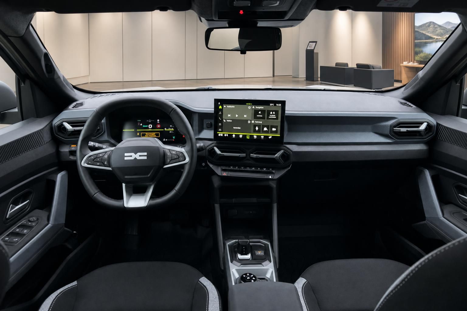 Dacia Duster Innenraum Cockpit mit Lenkrad und Touchscreen-Infotainment