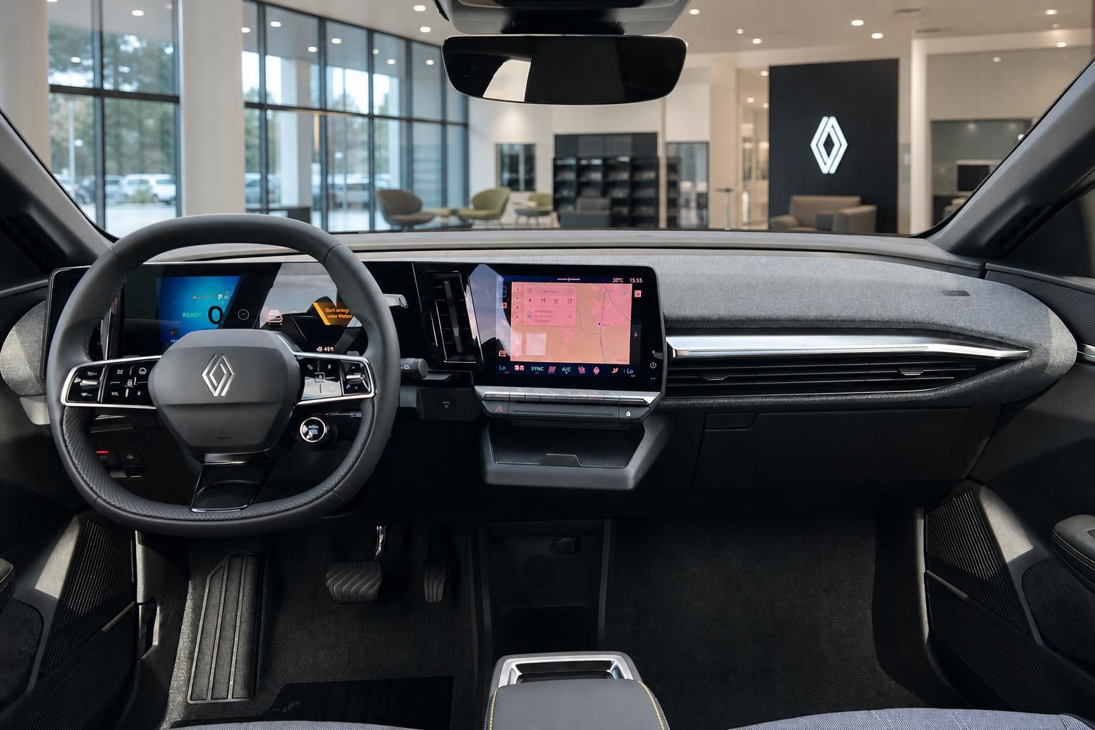 Renault Megane E-Tech Cockpit mit Digitaldisplay im Autohaus