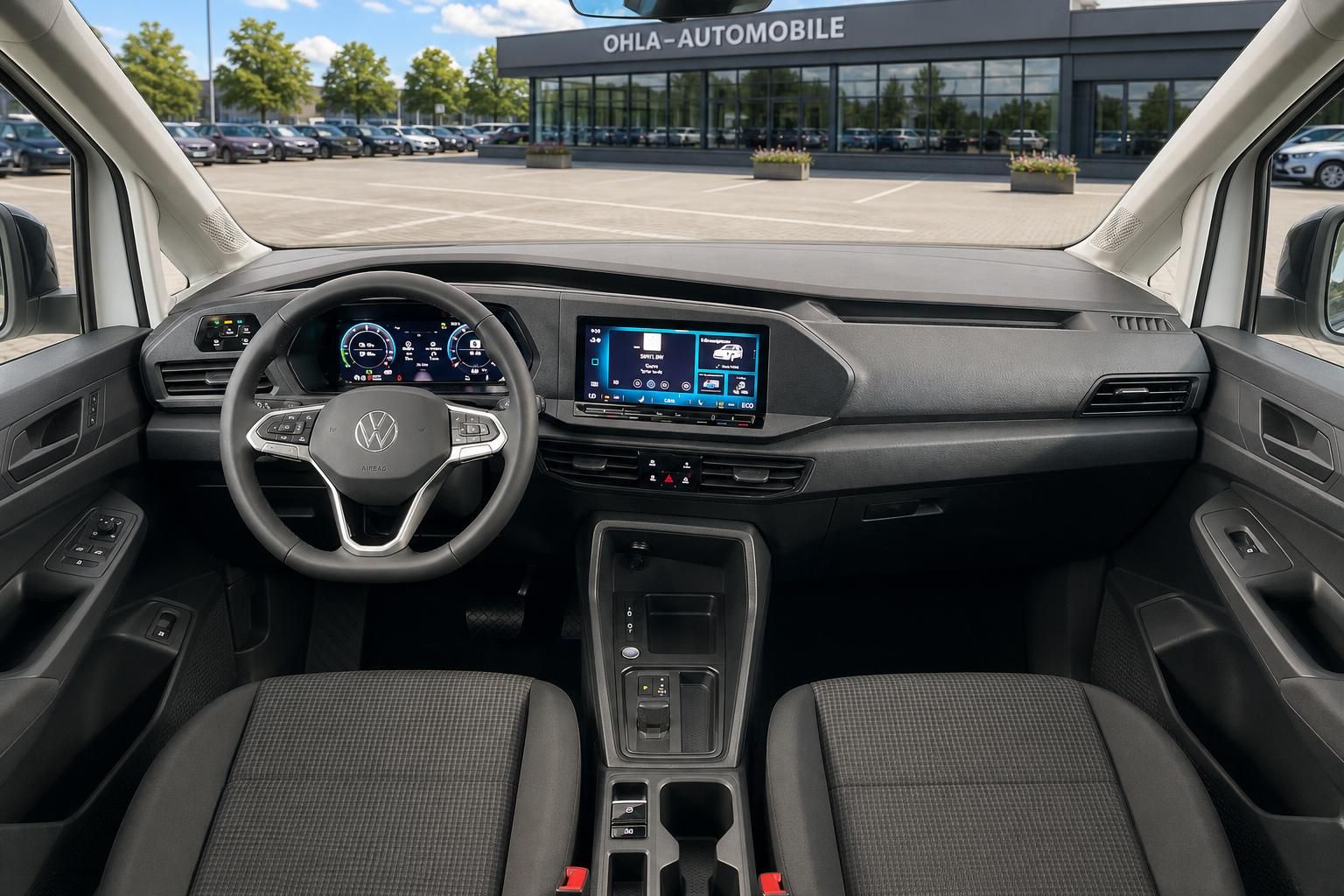 VW Cockpit mit Lenkrad und Digitalanzeige beim Autohaus Ohla