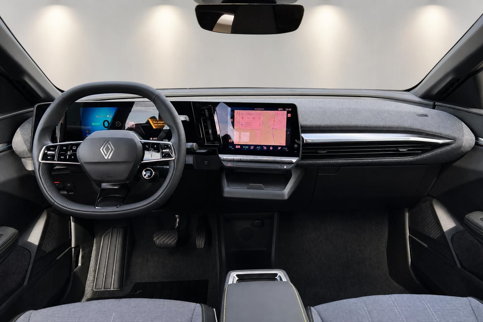 Renault Megane E-Tech Cockpit mit Lenkrad und Navigationsdisplay