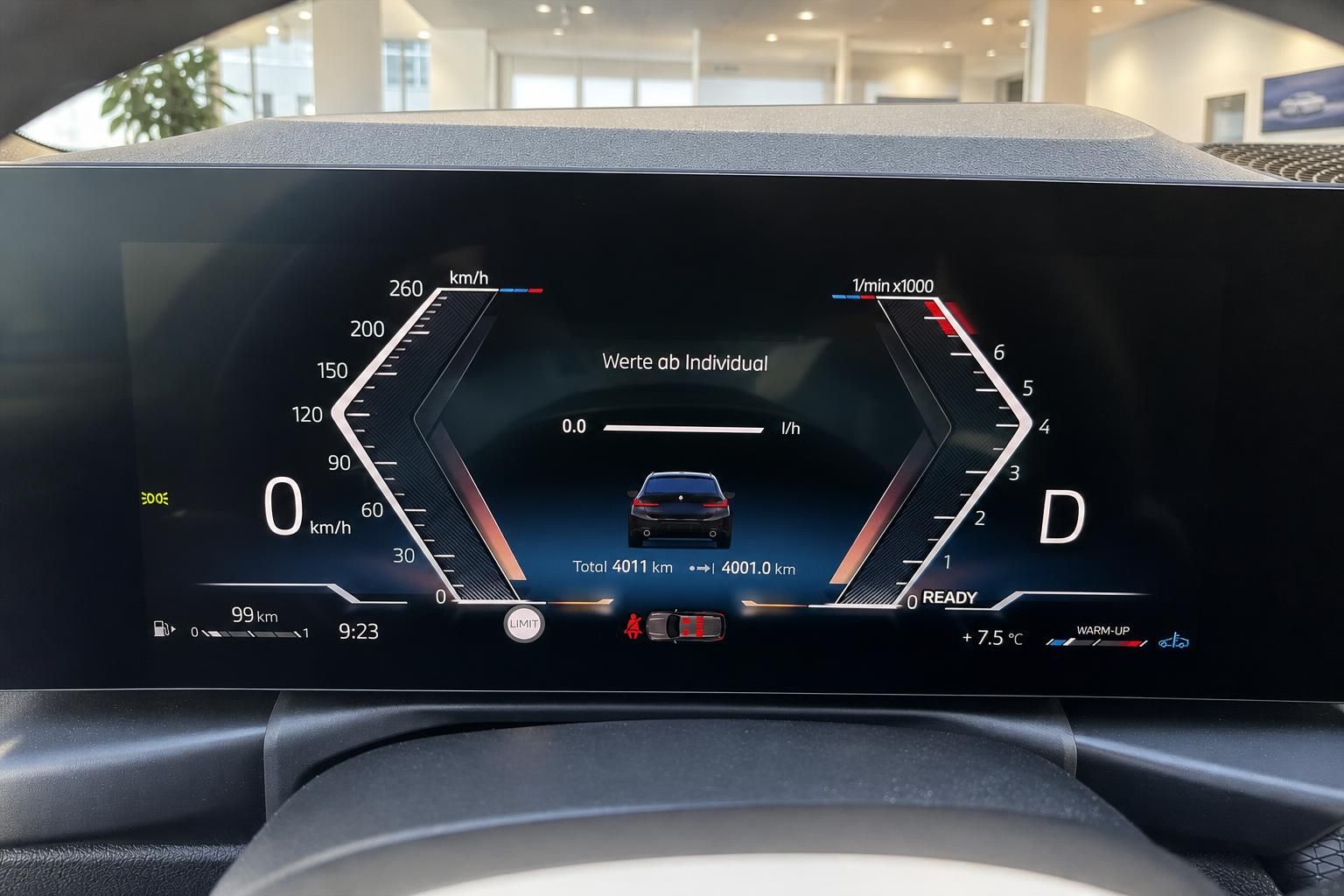 BMW Kombiinstrument Digitaltacho mit Kilometerstand und Fahrmodus D