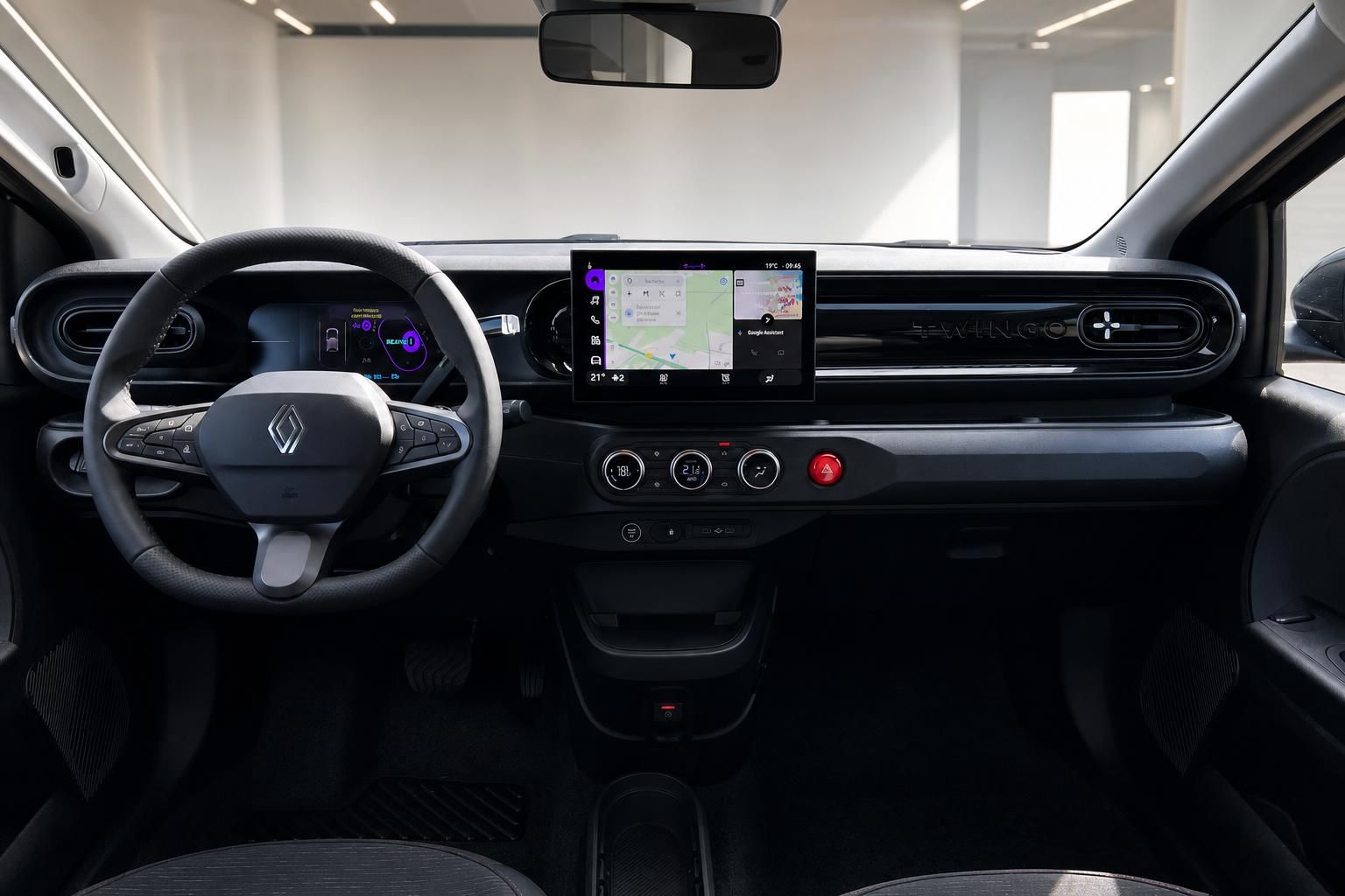 Renault Twingo Cockpit mit digitalem Armaturenbrett, Touchscreen und modernem Interieur