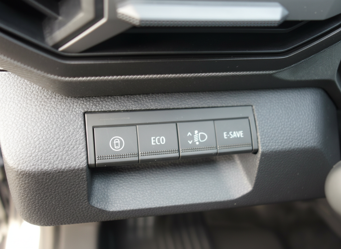 Fahrzeug-Innenraum Schalterleiste mit ECO, E-SAVE und Lichtregulierung Bedienelemente